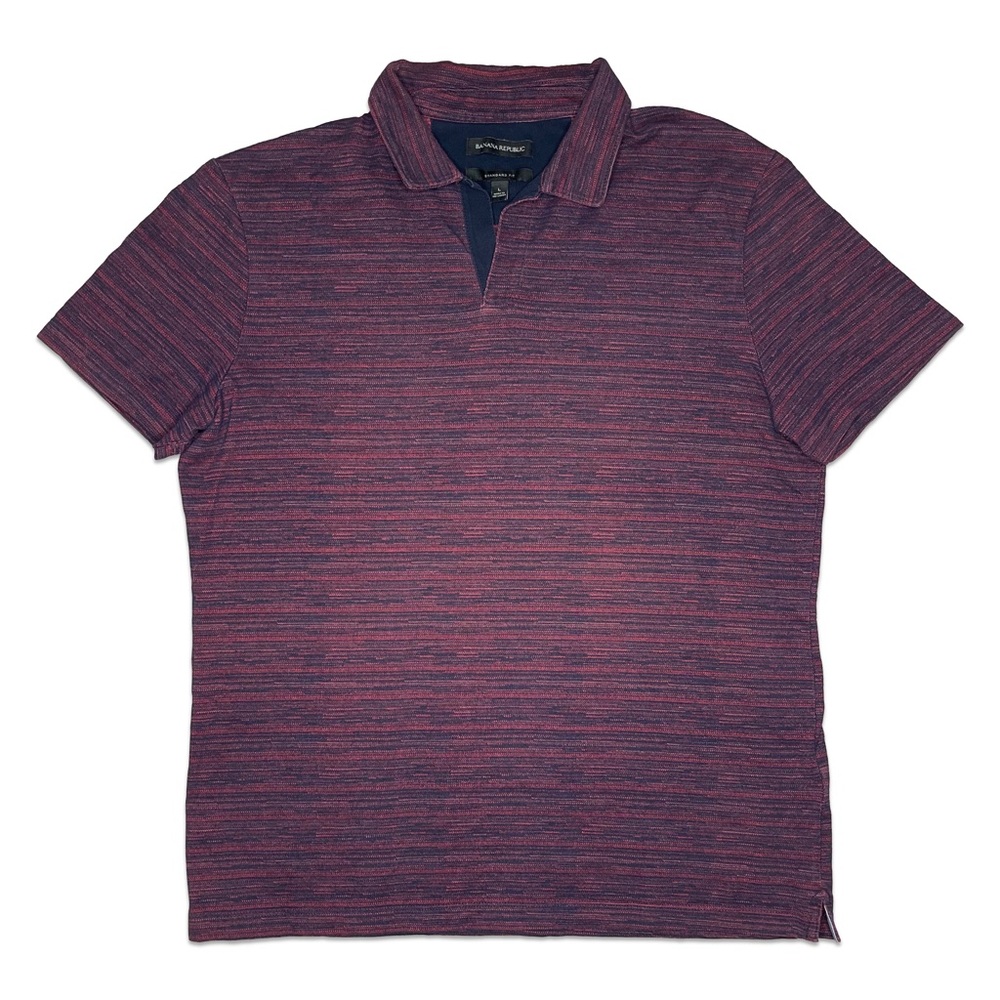 Banana Republic Standard Fit Pink and Purple Half Button Polo Tee Shirt